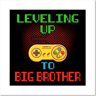 Promoted To Big Brother T-Shirt Unlocked Gamer Leveling Up Posters and Art